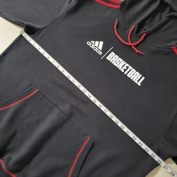 adidas Men's Black Pullover Hooded Basketball Sweatshirt - Picture 3 of 13